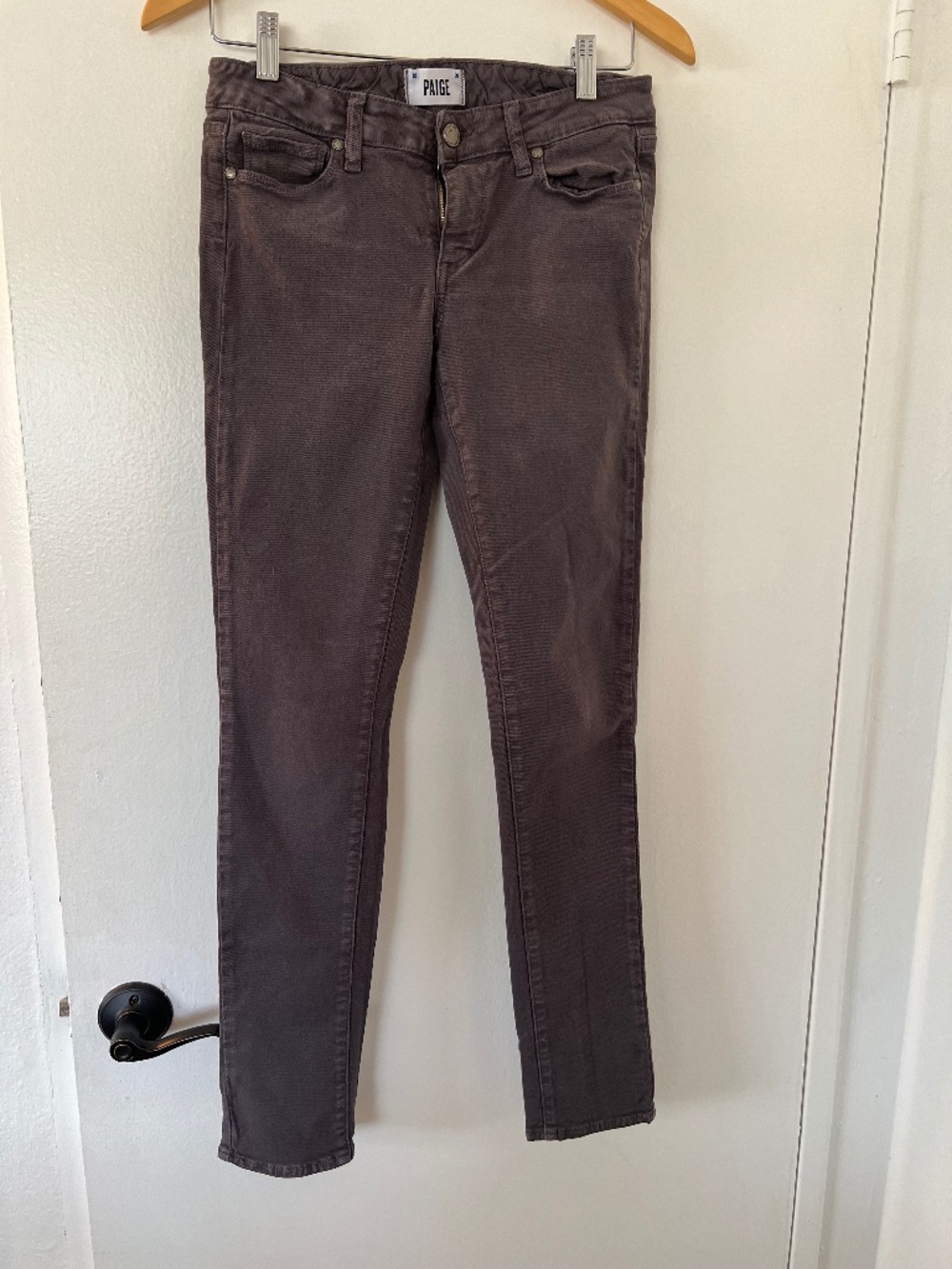 Paige Skyline Skinny Jeans | Mauve/Dusty Purple | Low Rise | Designer Denim